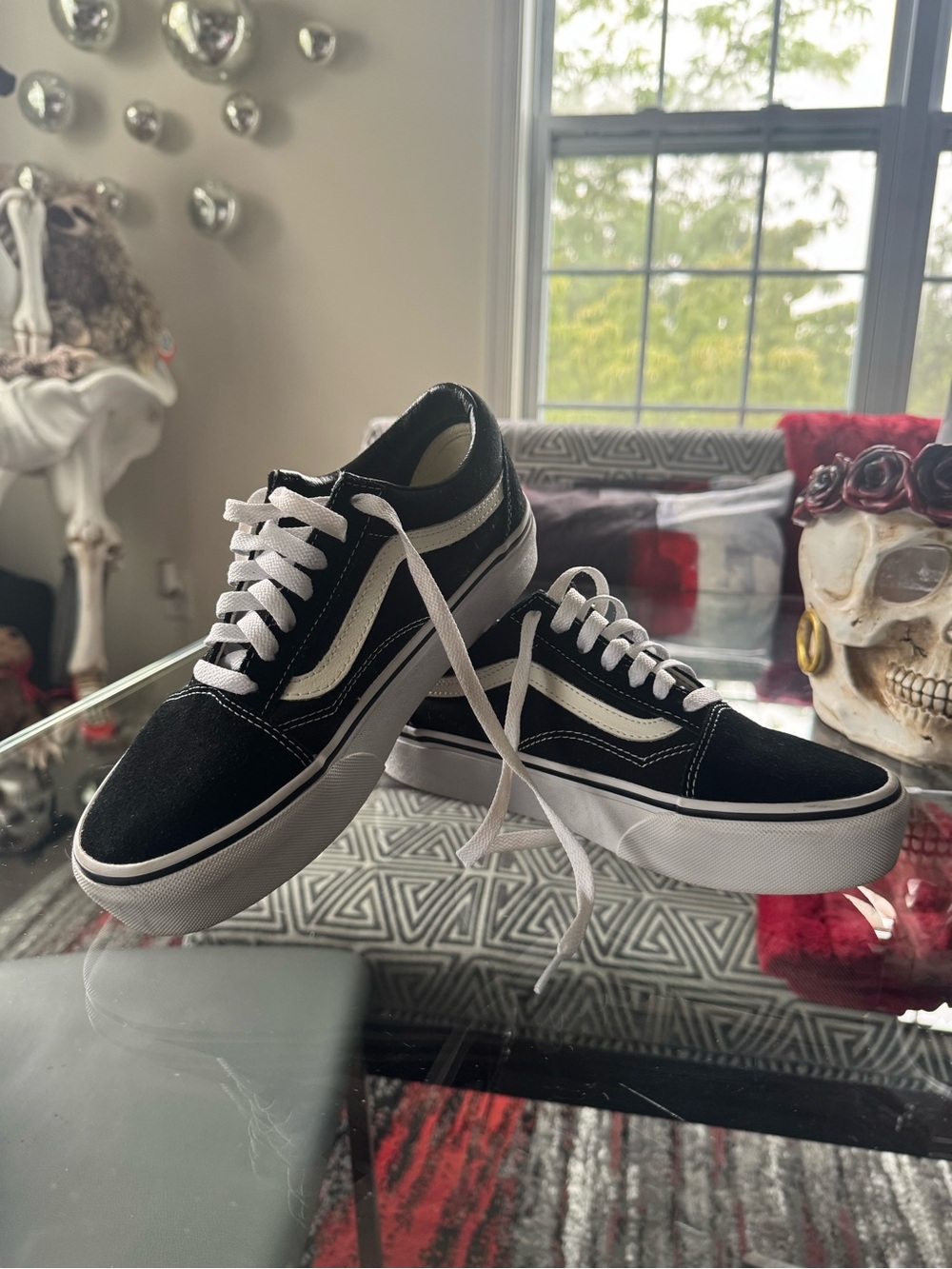 Vans Old Skool Platform Black & White Low Top Sneakers